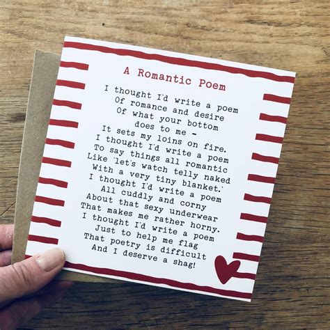 Rude Love Poem Card By Bespoke Verse