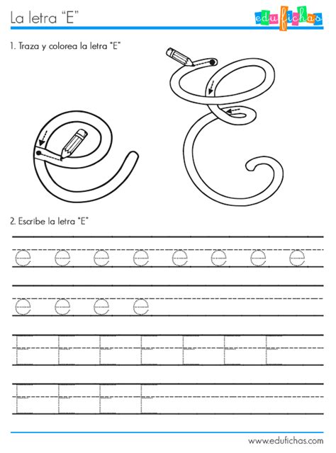 Ficha Educativa Para Aprender La Letra E Preescolar