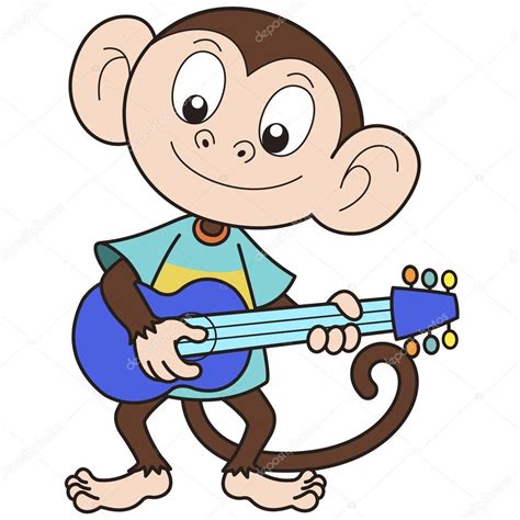 Cartoon Monkey Playing A Guitar Stock Vector Image By ©kchungtw 22201637