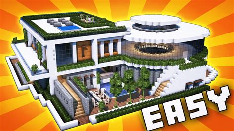 Modern House Minecraft Tutorial Minecraft How To Build A Large Modern