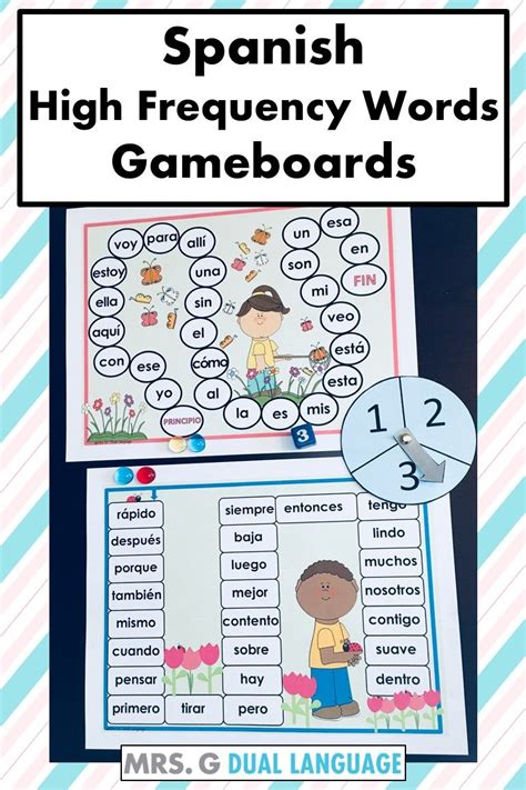 Spanish High Frequency Words Spring Game Boards Learning Spanish