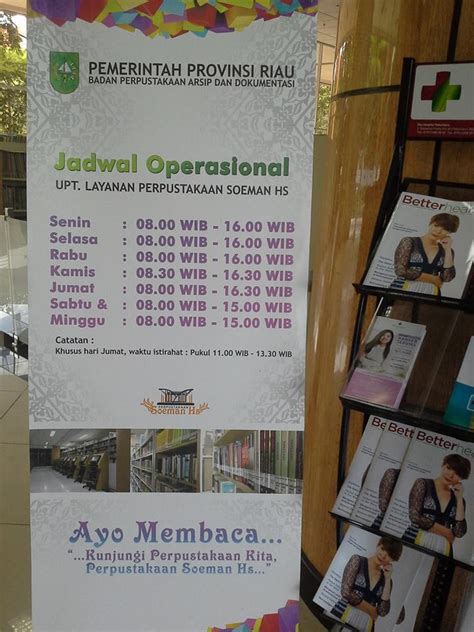 We did not find results for: Jadwal Jam Buka Pustaka Wilayah (PUSWIL) Soeman HS Pekanbaru Riau - Dinas Perpustakaan dan ...