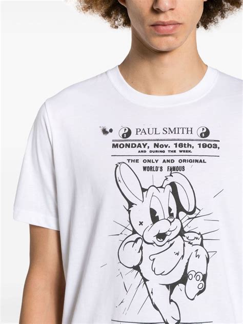 Rabbit Print Cotton T Shirt Di Ps Paul Smith Tessabit