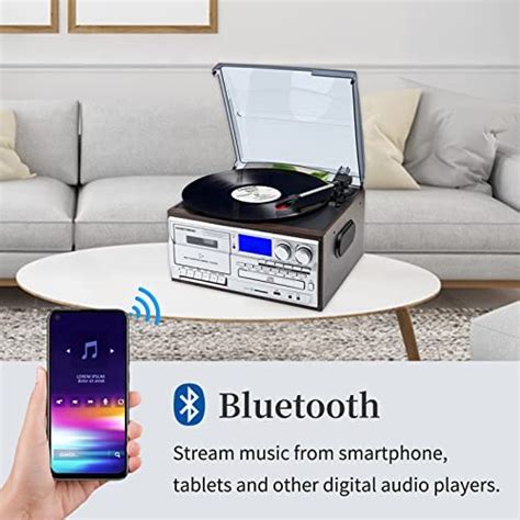 Shop Musitrend Record Player 9 In 1 3 Speed Bluetooth Vintage Turntable