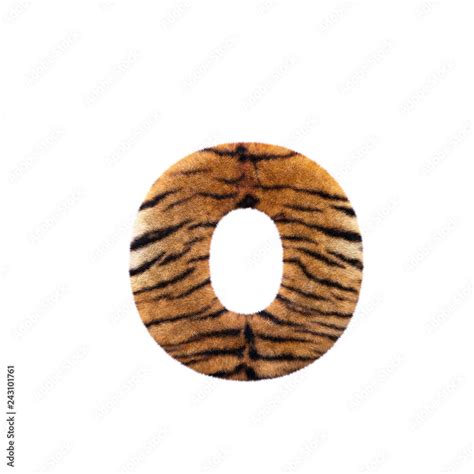 Tiger Letter O Small 3d Feline Fur Font Suitable For Safari