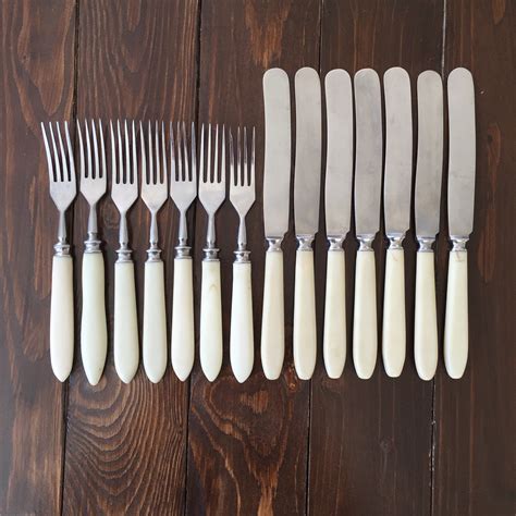 Vintage Cutlery Set Bakelite Flatware 14 Russian Knives And Etsy