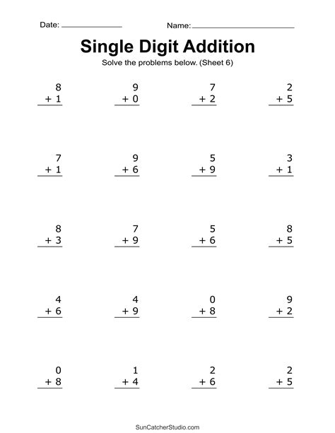 Addition Worksheets Free Printable Easy Math Problems Diy Projects