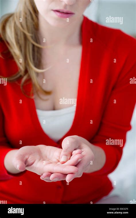 Woman With Painful Hand Stock Photo Alamy