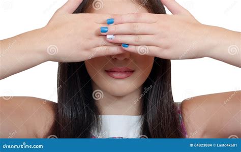 Girl Closes The Nose With A Medical Mask In Hand Medicine Stock Image 197564839