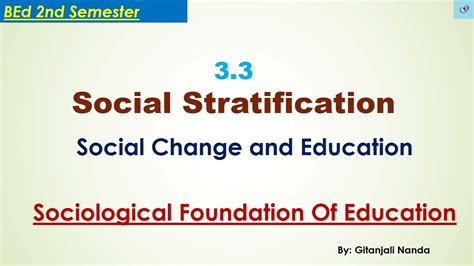33 Social Stratification Sociological Foundation Of Education Youtube