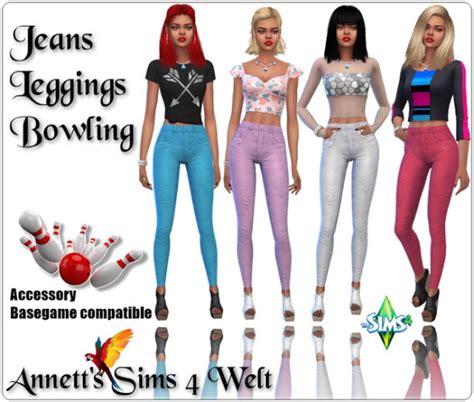 Jeans Leggings Bowling At Annetts Sims 4 Welt Sims 4