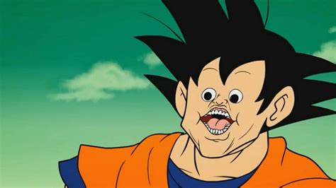 Download Funny Face Of Son Goku Wallpaper