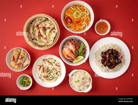 Assorted Chinese Dishes Stock Photo Alamy