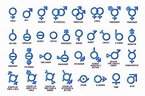 Colecciones de símbolos de género signos de orientación sexual vector ...