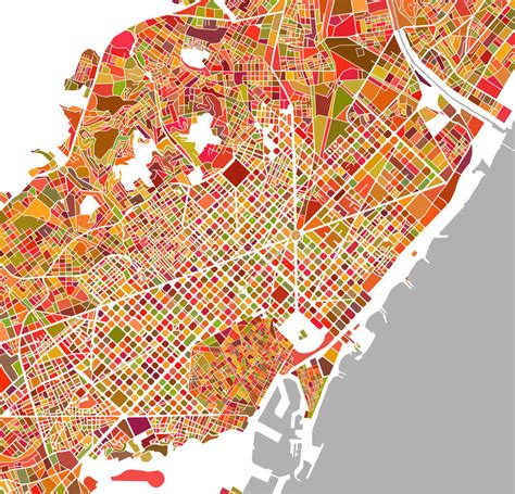 Mapa De La Ciudad De Barcelona España Stock De Ilustración