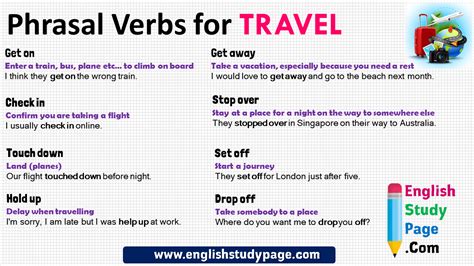 8 Phrasal Verbs For Travel In English
