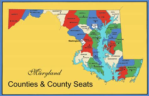 Maryland Counties Map Counties And County Seats