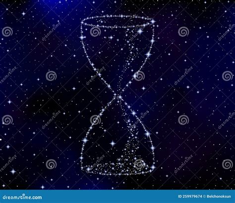 Vector Hourglass Made Of Stars On Starry Space Background Stock Vector