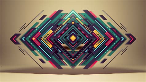 1920x1080 Colorful Abstract Geometry Digital Art Wallpaper  345 Kb