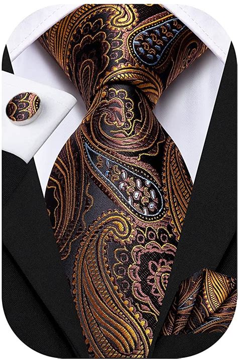 Brown Gold And Blue Paisley Tie Set Lbwh Toramon Necktie Company