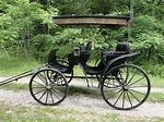 Horse drawn carriage wagon buggy sleigh cart antique mier surrey fringe ...