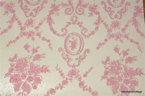 45 Pink Flocked Wallpaper