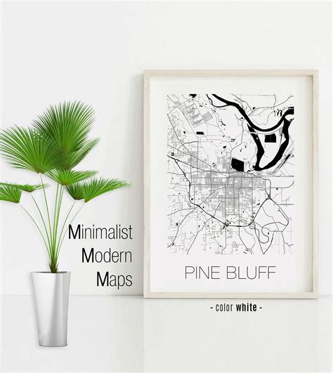 Pine Bluff Arkansas Pine Bluff Ar Map Pine Bluff Map Pine Etsy