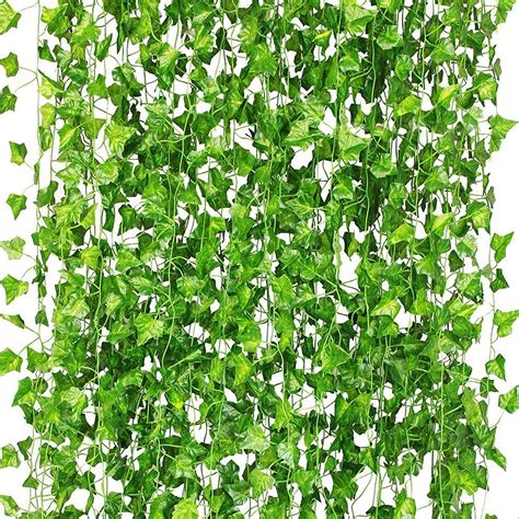 buy cqure 12 pack 84ft artificial ivy garland fake vines uv resistant greenery leaves fake s