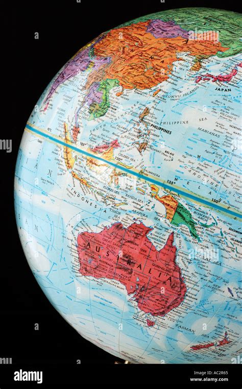 Globe With Australia New Zealand And China Stock Photo 4251492 Alamy