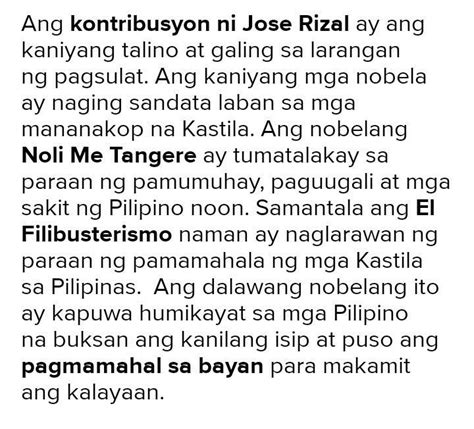 Kontribusyon Ni Jose Rizal Sa Kalayaan Ng Pilipinas Ngimpino My XXX
