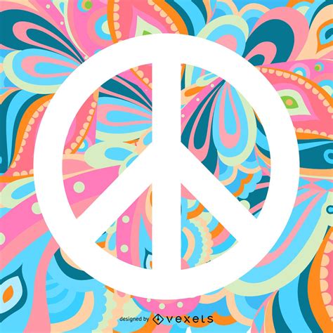 Peace Sign On Colorful Background Vector Download