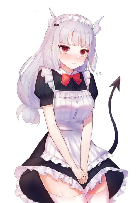 Lucy In A Maid Outfit Helltaker Fille Neko Robe Fille Manga Filles Danime