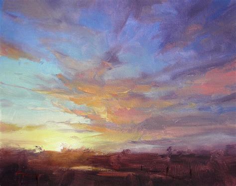 Acrylic Sky Painting Sunset Popular Century