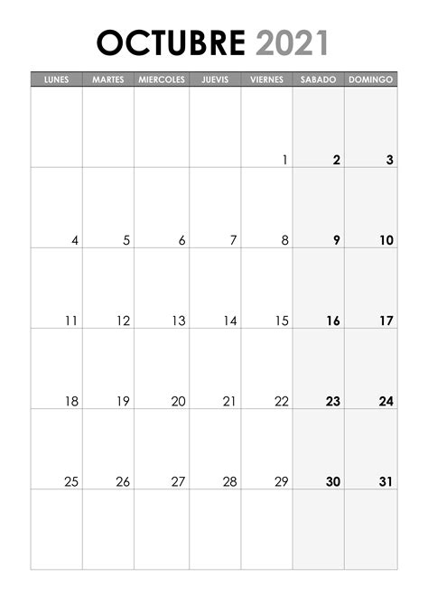 Calendario Octubre 2021 Calendariossu