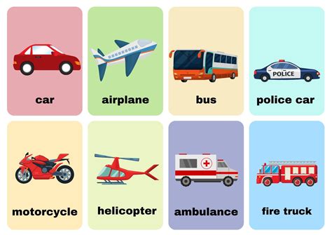 Transportation Flashcards With Words Online
