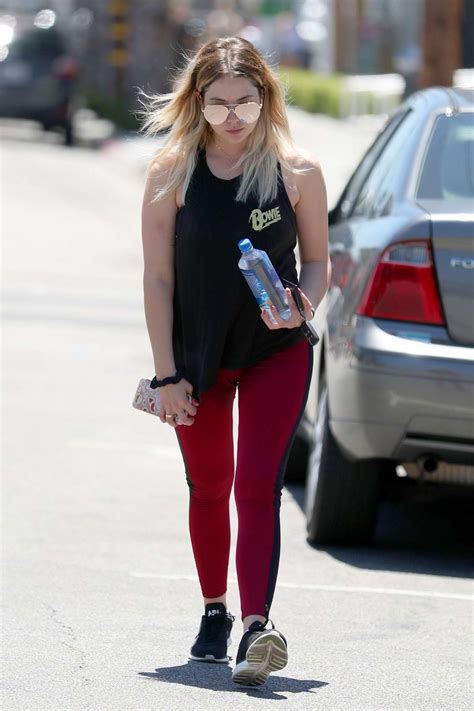 Ashley Benson In Maroon Leggings And Black Tank Top Leaving Cycle House West Hollywood 270617 2