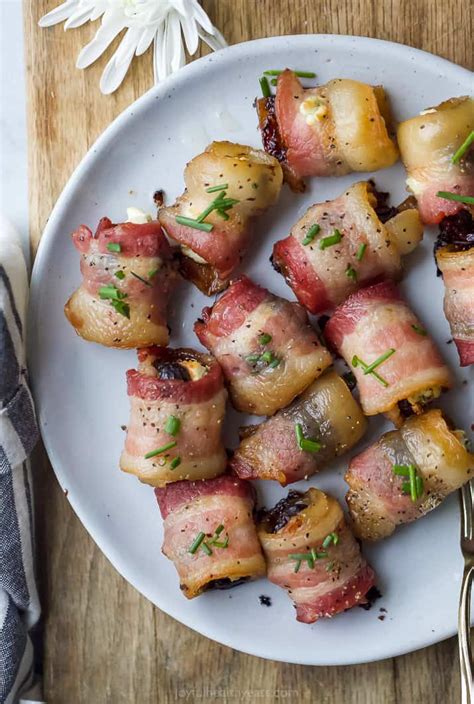 Bacon Wrapped Figs With Herb Goat Cheese Easy Appetizer Idea