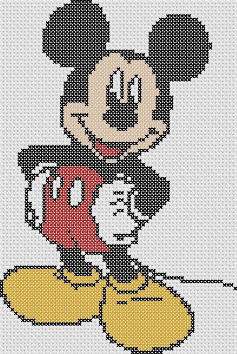 Mickey Mouse Cross Stitch Chart Pattern Only Etsy
