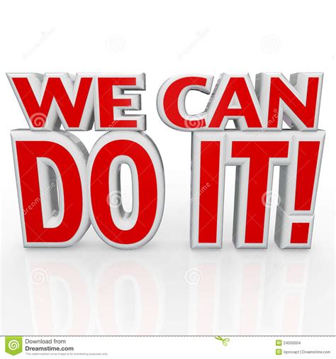 We Can Do It 3d Words Positive Attitude Confidence Stock