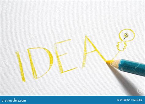 Pastel Pastel Pencil Writing The Word Idea Stock Image Image 31138251