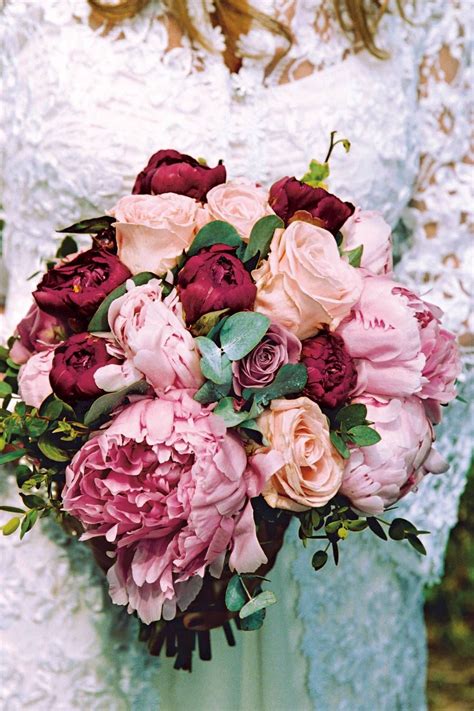The Ultimate Summer Bouquet Of Blush Blooms Of Peonies And Roses Teamed With Pretty Sprigs Of