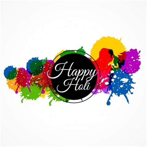 Free Vector Happy Holi With Colorful Splashes
