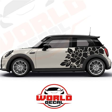 Rose Floral Decal Mini Cooper Flower Side Decal Graphics Etsy