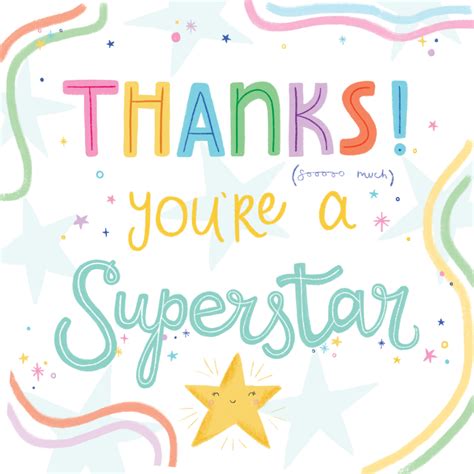 Superstar Thank You Card Template Free Greetings Island