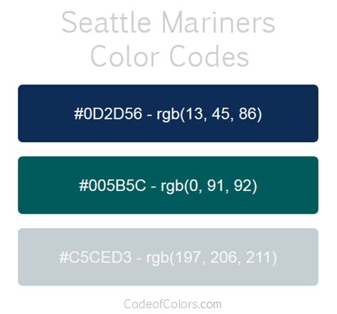 Seattle Mariners Colors Hex And Rgb Color Codes