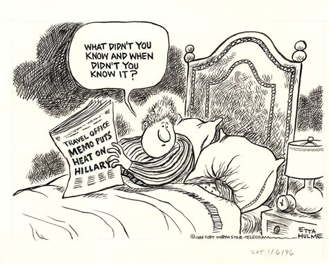 Travel Office Memo Puts Heat On Hillary Etta Hulme Cartoon Archive