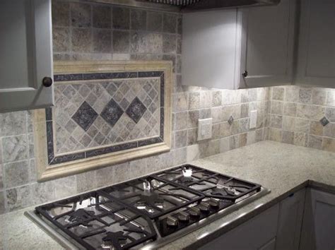 Silver Travertine 4x4 Tile Kitchen Backsplash