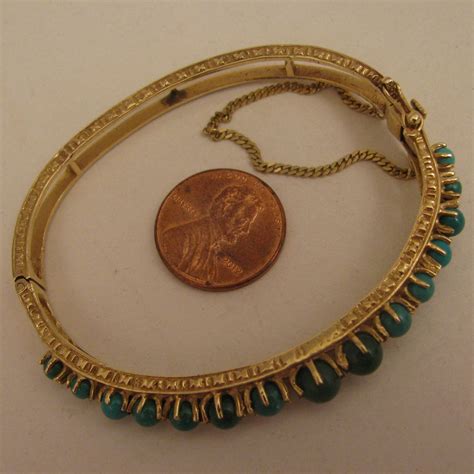 Antique 14k Turquoise Bangle Bracelet
