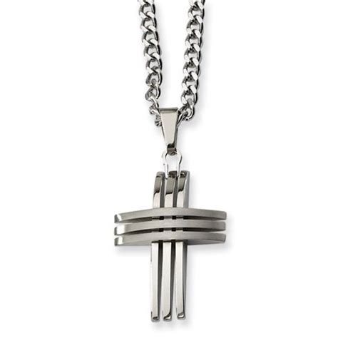 chisel stainless steel cross necklace 49 stainless steel cross pendant steel cross necklace