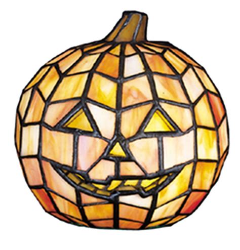 Meyda 24733 Tiffany Jack O Lantern Pumpkin Halloween Accent Lamp